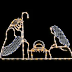 30" Lighted Holy Family Nativity Scene Christmas Window Silhouette