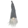 8" Lighted Metallic Gray Knit Gnome Head Christmas Ornament