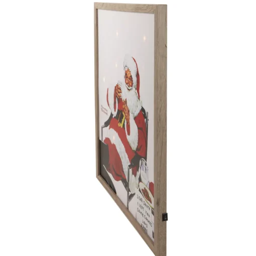 19" Lighted Norman Rockwell 'Santa Eating Milk and Cookies' Christmas Wall Art