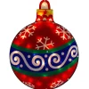 19.5" Lighted Red Christmas Ornament Window Silhouette