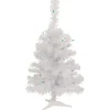 2' Lighted Rockport White Pine Artificial Christmas Tree, Green Lights