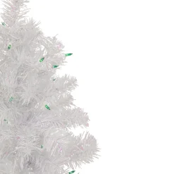 2' Lighted Rockport White Pine Artificial Christmas Tree, Green Lights