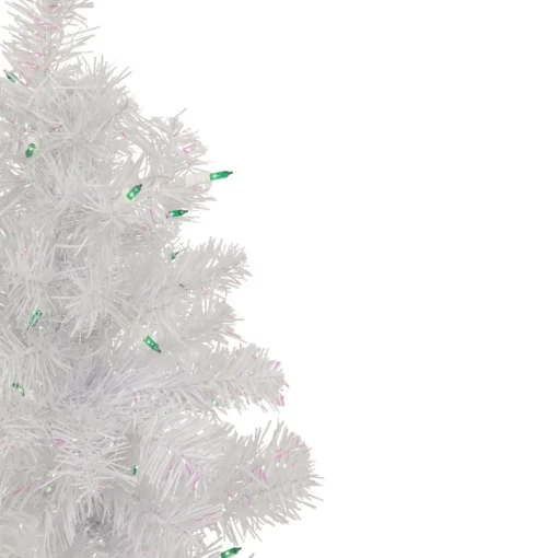 2' Lighted Rockport White Pine Artificial Christmas Tree, Green Lights