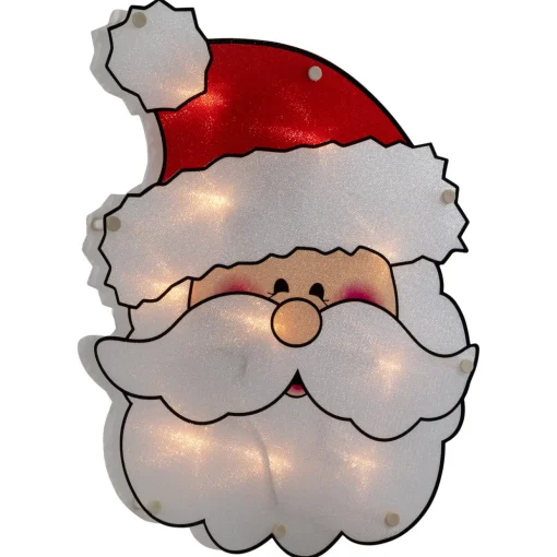 12" Lighted Santa Claus Christmas Window Silhouette