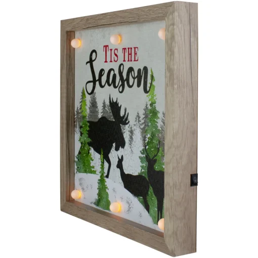 12" Lighted 'Tis The Season' Christmas Wall Decor