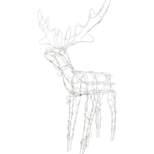 48" Lighted White Standing Reindeer Outdoor Christmas Yard Decoration