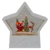 7" Lighted White Star Christmas Snow Globe with Santa in Sleigh