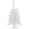 2' Lighted Woodbury White Pine Slim Artificial Christmas Tree, Multi Lights
