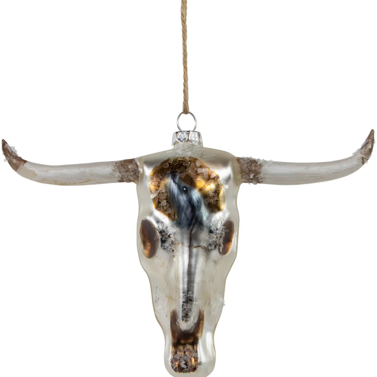 5.5" Longhorn Glass Christmas Ornament