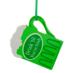 4" Luck of the Irish "Drink 'Til You're Irish" Beer Mug Christmas Ornament