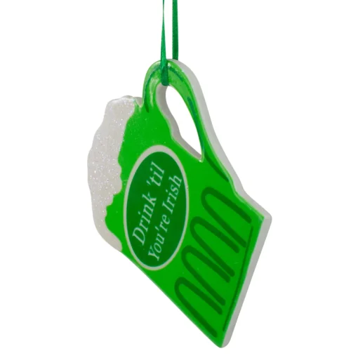 4" Luck of the Irish "Drink 'Til You're Irish" Beer Mug Christmas Ornament