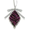 5.75" Magenta Pink and Gray Glittered Diamond Prism Christmas Ornament