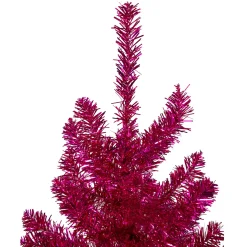 3' Metallic Pink Tinsel Artificial Christmas Tree - Unlit