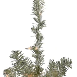 3' Metallic Platinum Artificial Tinsel Christmas Tree - Clear Lights