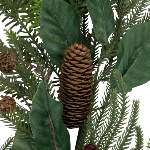 6' Mixed Foliage with Pine Cones and Berries Christmas Garland, Unlit