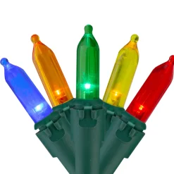 200 Multi-Color LED Mini Christmas Lights, 49ft Green Wire