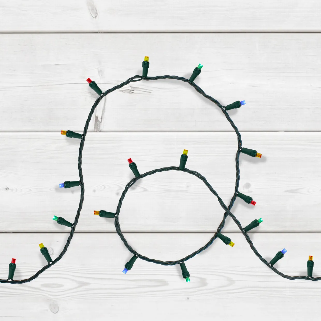 200 Multi-Color LED Wide Angle Christmas Lights, 49ft Green Wire