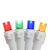100 Multicolor LED Wide Angle Christmas Lights - 33 ft White Wire