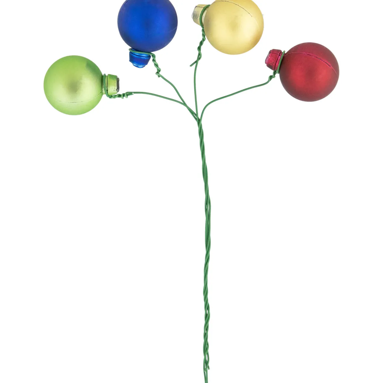 6.75" Multicolor Shatterproof Ball Ornament Christmas Pick