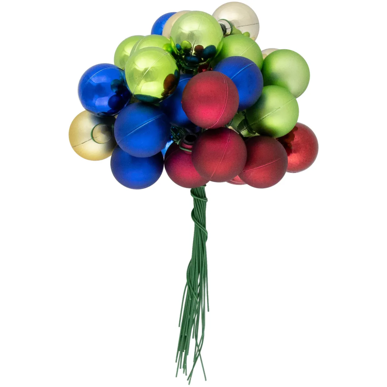 6.75" Multicolor Shatterproof Ball Ornament Christmas Pick