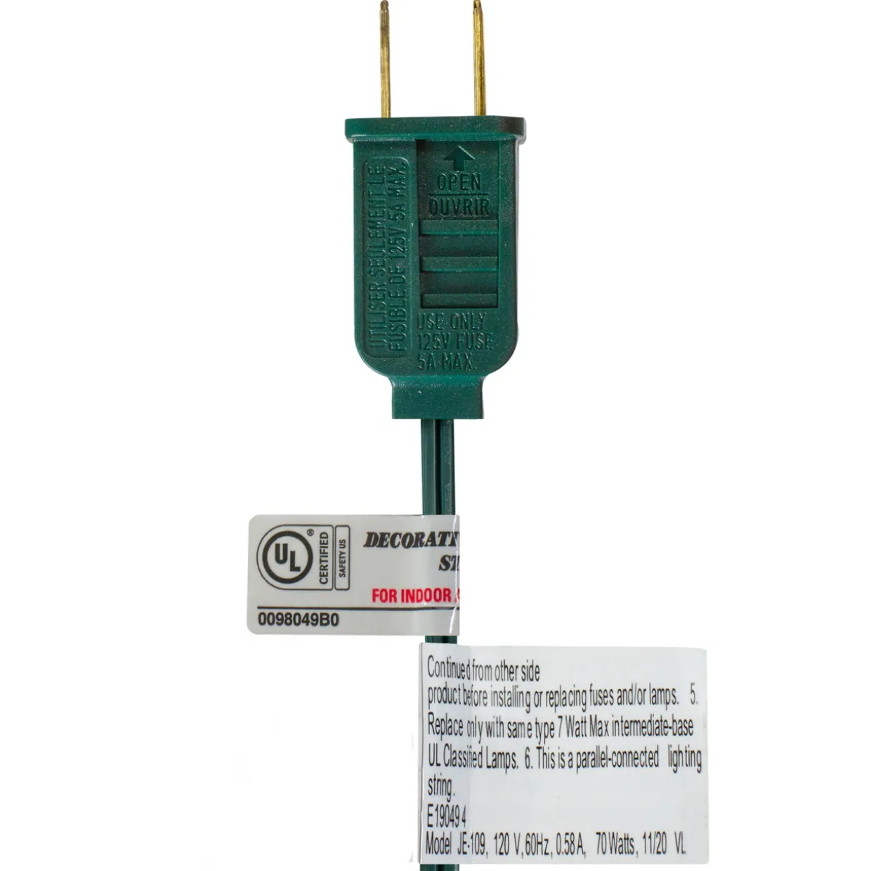 10 Multi-Color Transparent G40 Globe Christmas Lights - 9' Green Wire