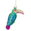 4.75" Multi-Colored Glass Toucan Christmas Ornament