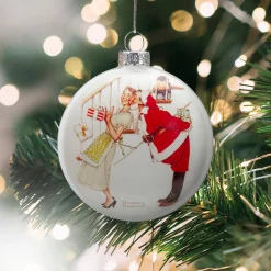 3" Norman Rockwell 'Christmas Surprise' Glass Disc Ornament