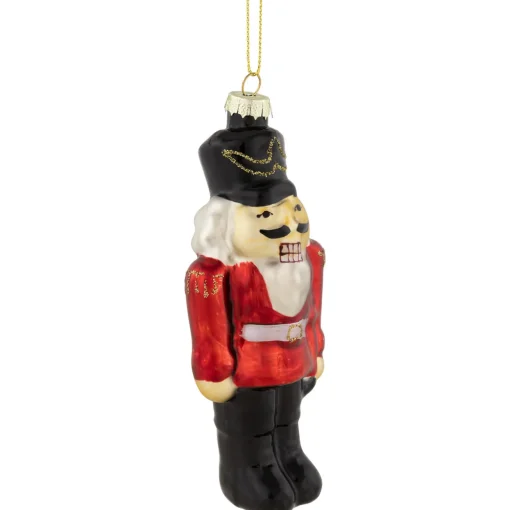 5" Nutcracker Soldier Glass Hanging Christmas Ornament