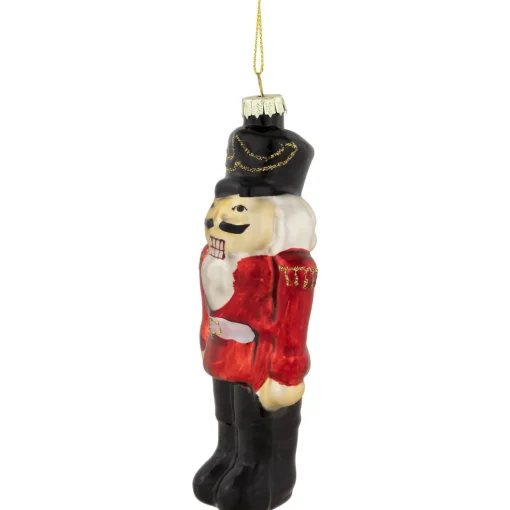 5" Nutcracker Soldier Glass Hanging Christmas Ornament