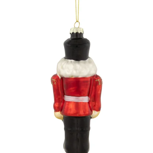 5" Nutcracker Soldier Glass Hanging Christmas Ornament