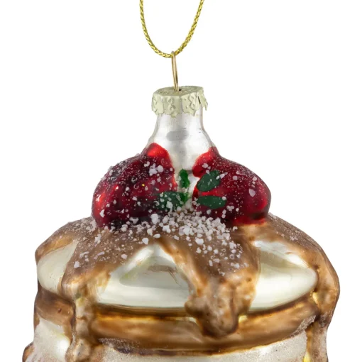 3.75" Pancakes and Syrup Glass Christmas Ornament