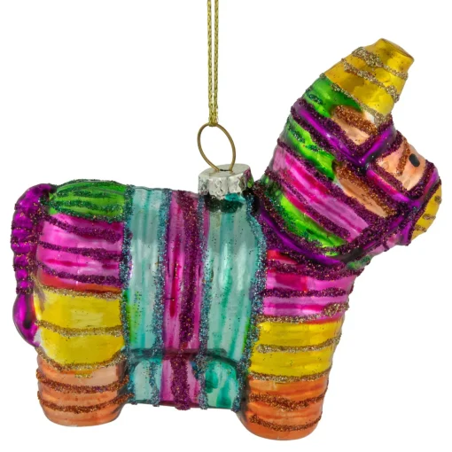 3.5" Pinata Horse Glass Christmas Ornament