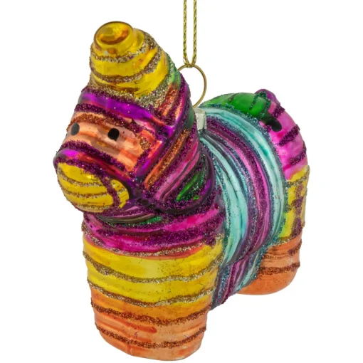 3.5" Pinata Horse Glass Christmas Ornament