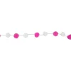 9' Pink and White Plush Snowball Christmas Garland
