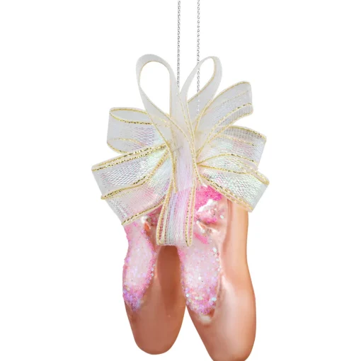 3" Pink Ballerina Slippers Glass Christmas Ornament