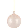 3" Pink Iridescent Glass Christmas Ball Ornament