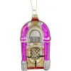 5" Pink Retro Juke Box Glass Christmas Ornament