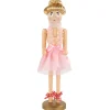 15.5" Pink Tutu Blonde Wooden Ballerina Wooden Christmas Nutcracker