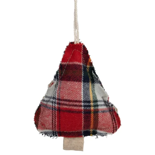 4" Plaid Christmas Tree Shaped Plush Ornament