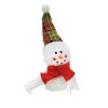 8" Plush Jolly Snowman with Plaid Santa Hat Decorative Christmas Ornament