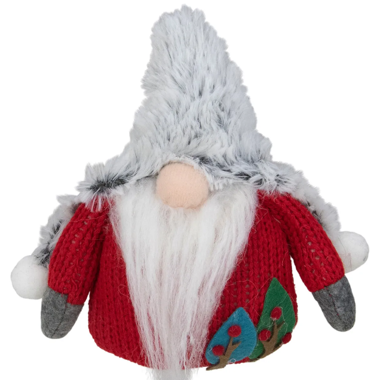 6" Plush Red and Gray Stuffed Christmas Gnome