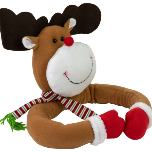 26" Plush Reindeer Christmas Tree Topper, Unlit