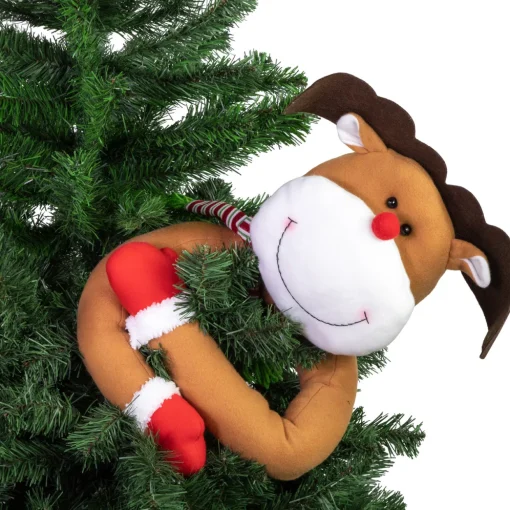 26" Plush Reindeer Christmas Tree Topper, Unlit