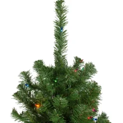 6' Pre-Lit Alberta Pine Slim Artificial Christmas Tree - Multi Lights