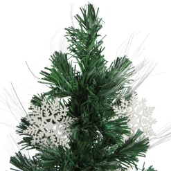3' Pre-Lit Fiber Optic Artificial Christmas Tree with White Snowflakes - Multi-Color Lights