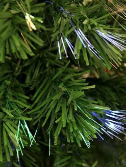 3' Pre-Lit Fiber Optic Artificial Christmas Tree with White Snowflakes - Multi-Color Lights