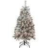 4.5' Pre-Lit Flocked Madison Pine Artificial Christmas Tree, Clear Lights