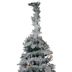 6' Pre-Lit Flocked Pre-Decorated Pop-Up Artificial Christmas Tree