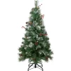 4' Pre-Lit Frosted Carolina Berry Spruce Artificial Christmas Tree, Clear Lights