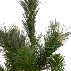 6.5' Pre-Lit Medium Beaver Pine Artificial Christmas Wall Tree, Clear Lights